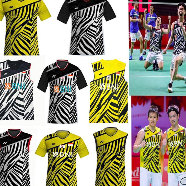 Ready Baju Badminton Y168 bali - Jersey badminton kevin sanjaya -  kaos badminton terbaru