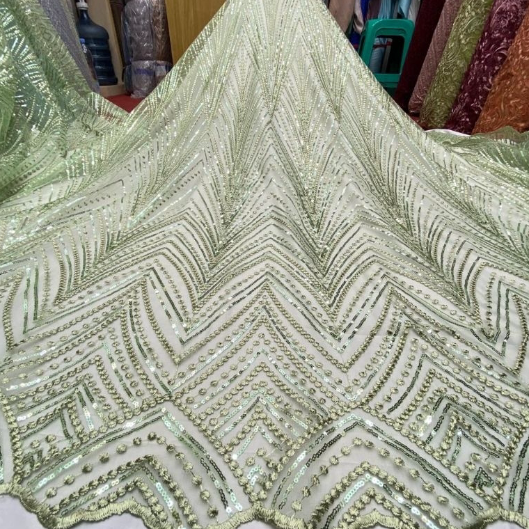 TREND TERBARU Tile Payet mutiara, Bahan kebaya Brokat swaroski payet
