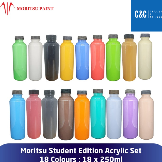 

➦✫✢ Cat Akrilik Set Moritsu Acrylic Paint Student Edition 250ml