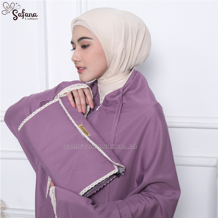 Mukena Traveling Dewasa 2in1 Set Sajadah Polos Katun Premium Jumbo - SAFANA