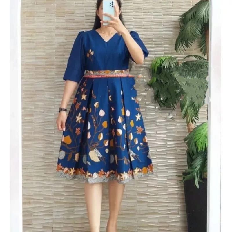 Dress batik wanita - Dress kondangan elegan