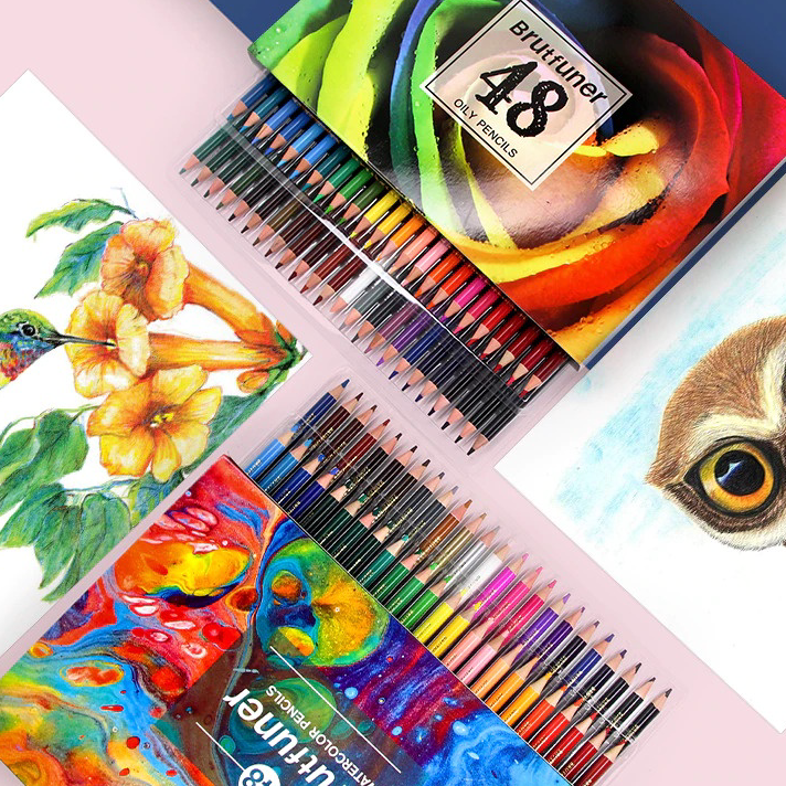

Promo Pensil Warna Brutfuner Painting Oil & Water Pencil Artist Color Pencils Set 48pcs ➠❉✳