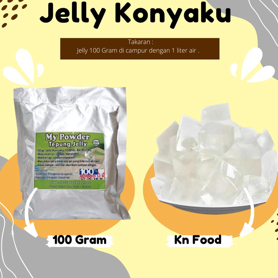 

☋➔✰✪ Jelly Konyaku Powder 1 ONS- Jelly Bubuk || Topping Jelly Kaku 100 gram Best Seller