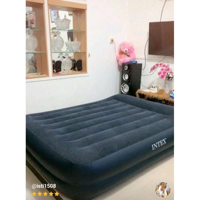 KASUR ANGIN INTEX DURABEAM JUMBO TUMPUK POMPA ELETRIK