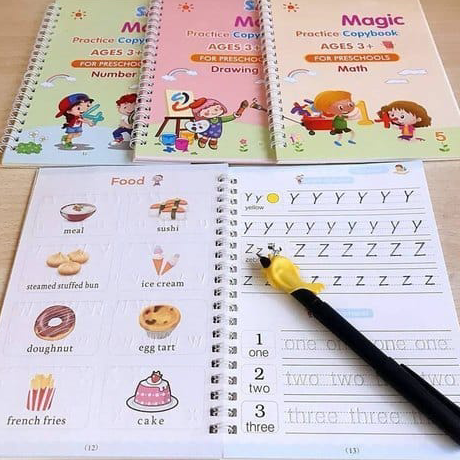 

Murah * MKA *_ Buku Belajar Anak Sank Magic 1 Set Isi 4 Buku dan Pulpen Latihan Belajar Menulis PAUD Preschool TK Set Buku Anak