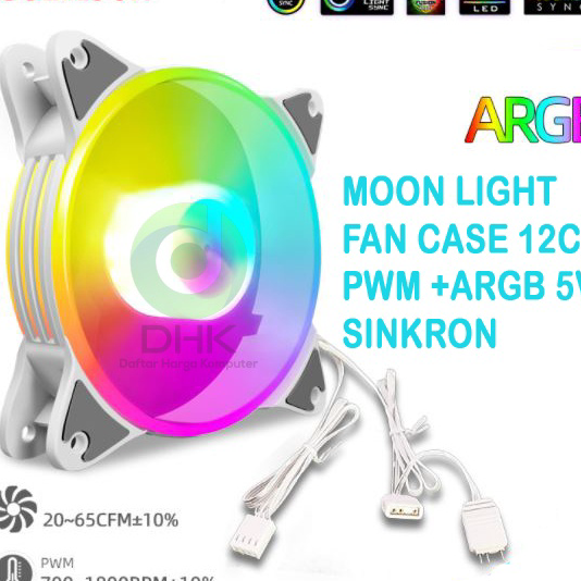 ➣✷✮ Fan moon light 12cm Sinkron ARGB PWM coolmoon  fan casing COOLMOON