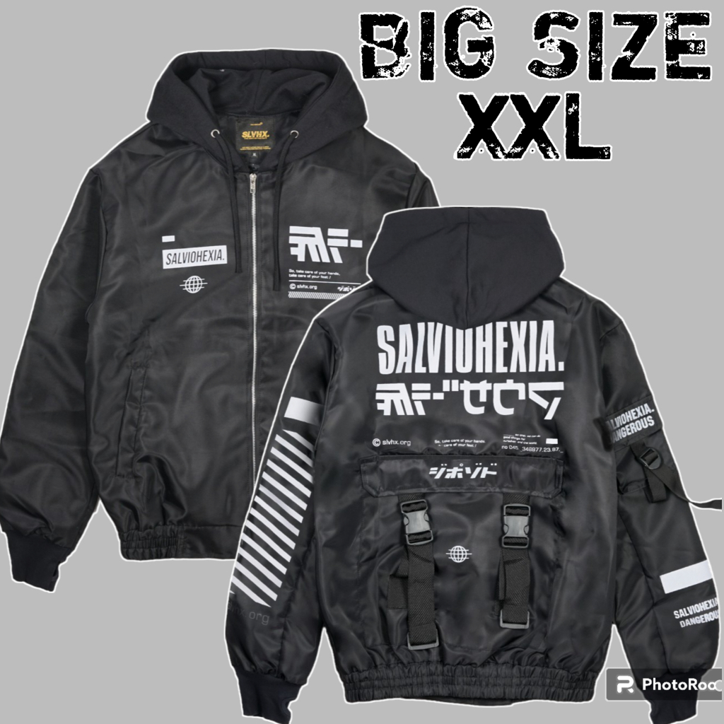 Jaket Parasut Pria - Jaket Bomber Original Salvio Hexia - Jaket Bomber Hoodie Cyber