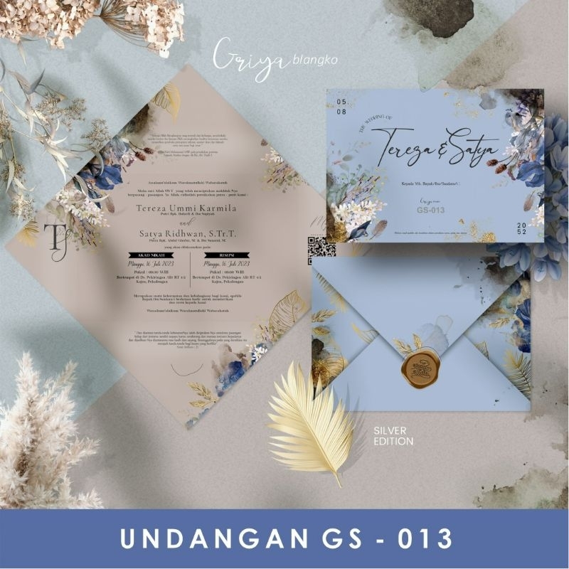 UNDANGAN GRIYA SILVER / UNDANGAN BLANGKO / UNDANGAN GRIYA BLANGKO / UNDANGAN PERNIKAHAN (GS - 013)