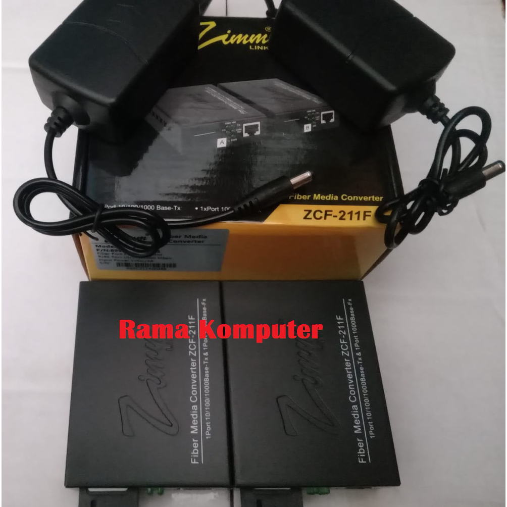 Ready stock MEDIA CONVERTER ZIMMLINK A+B GIGABIT ZCF-211F 85
