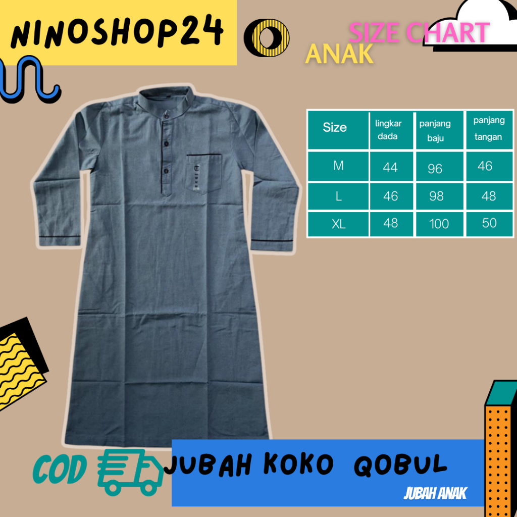 JUBAH ANAK QOBUL "NINOSHOP24"