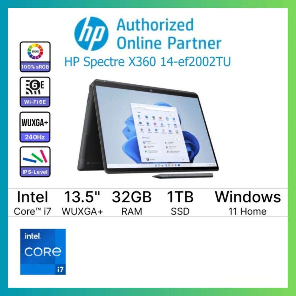 HP Spectre X360 14-ef2002TU i7-1355U 32G 1TB 13.5" TouchScreen W11 OHS