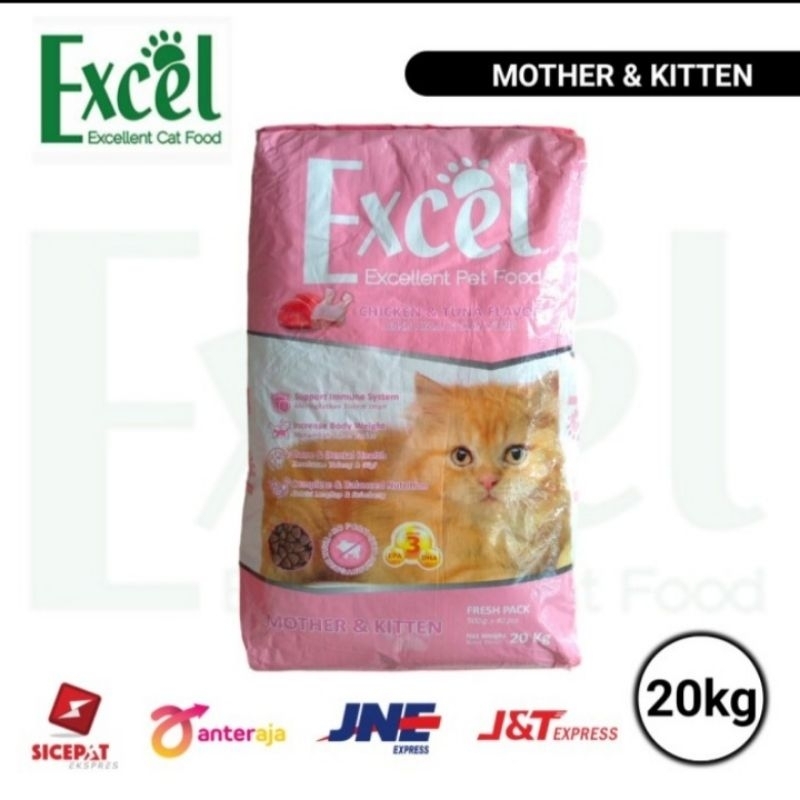 EXCEL KITTEN 20KG FOOD MAKANAN ANAK KUCING CAT DRY KERING PELET PAKAN