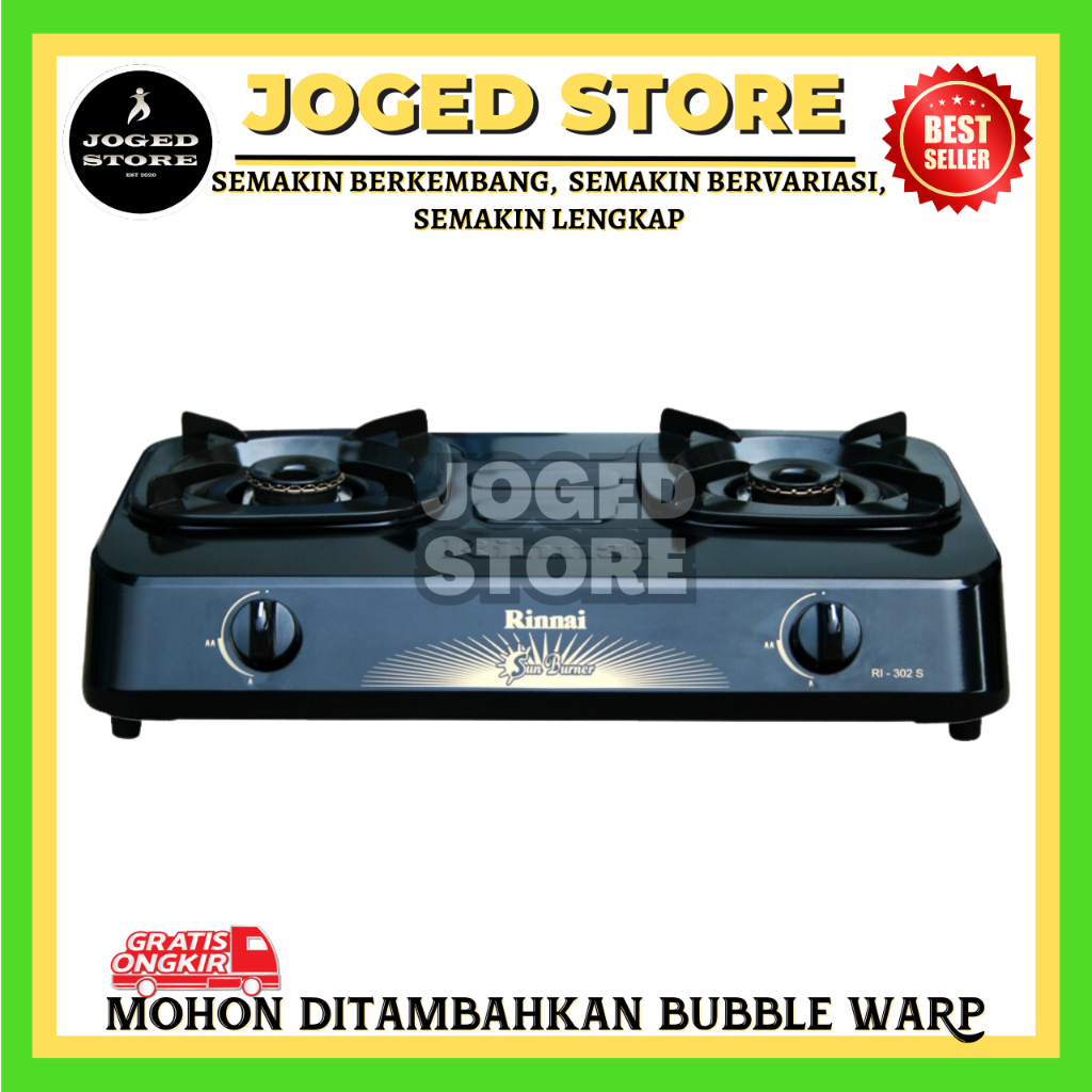 RINNAI KOMPOR GAS 2 TUNGKU RI-302S | KOMPOR GAS 2 TUNGKU RINNAI RI-302 S | KOMPOR GAS | KOMPOR 2 TUN