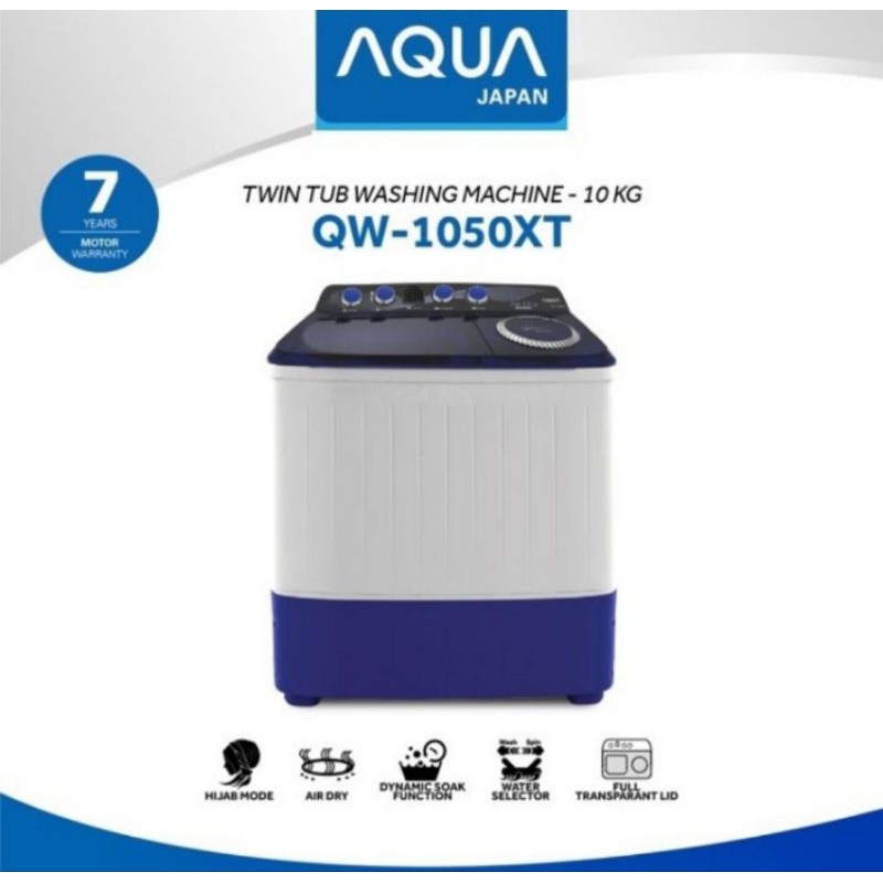 MESIN CUCI AQUA 1050XT - MESIN CUCI 2 TABUNG AQUA 10KG - AQUA MESIN CUCI 2 TABUNG 10KG - MESIN CUCI 