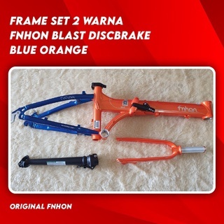 Frame Set Fnhon Blast 20 22 inch Discbrake Aluminum 2 Warna Blue Orange plus Handlepost