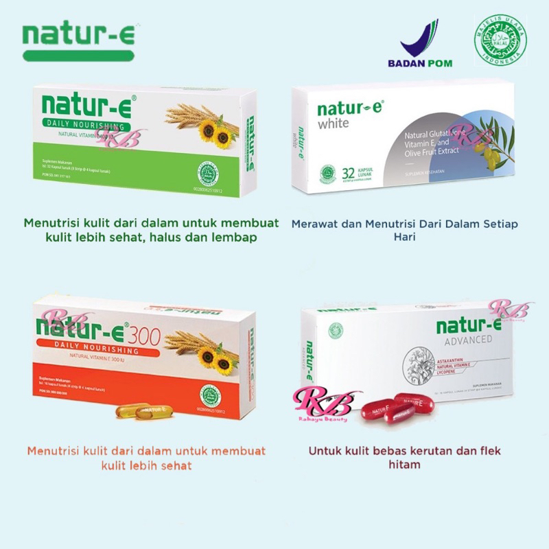 Natur-E Soft Capsule 100IU 300IU | 16s 32s | White | Advanced Kapsul Vitamin Natur E