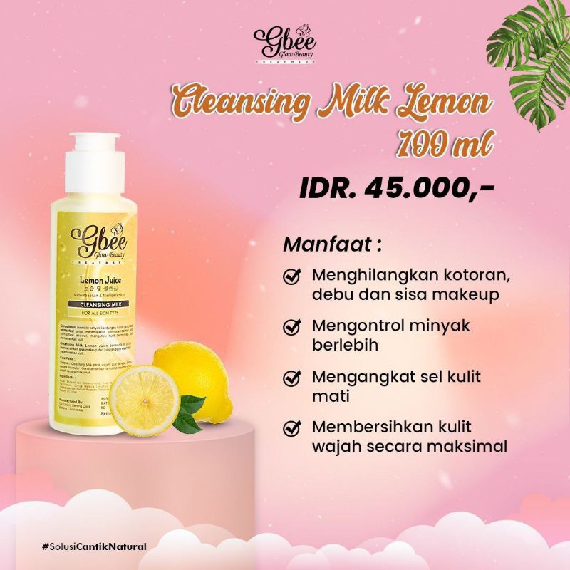 GBEE GLOW BEAUTY ECER // CLEANSING MILK LEMON GBEE GLOW BEAUTY