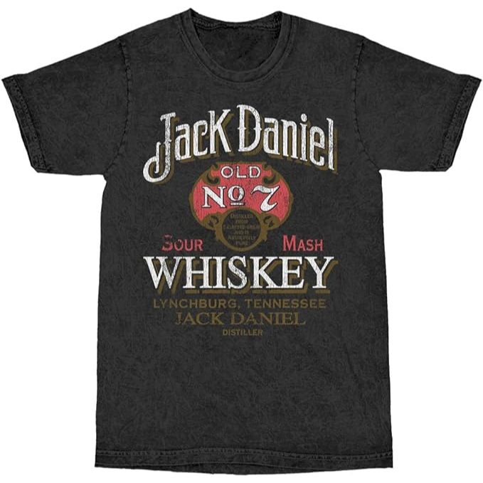 BAJU KAOS Jack Daniels Wishkey Vintage Mineral Wash T-Shirt