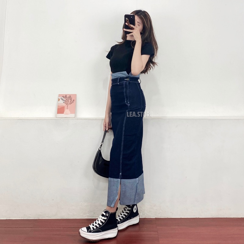 ERZA SKIRT JEANS / ROK JEANS HIGHWAIST WANITA / LEA STORE