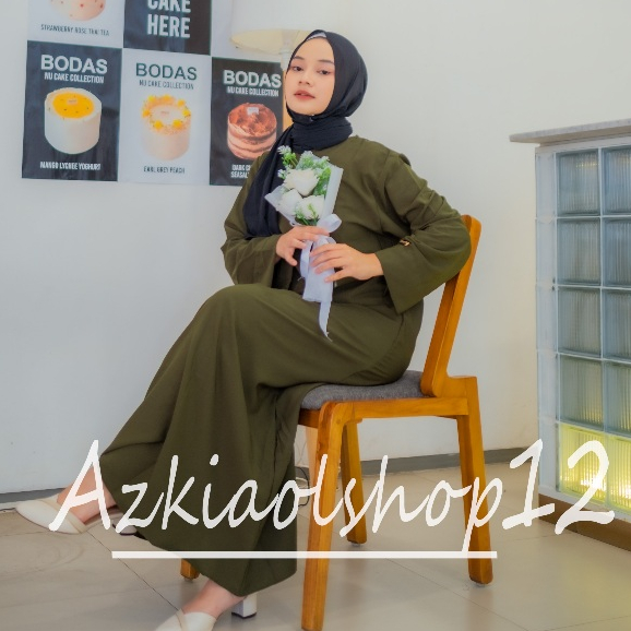 RAFFA Basic Abaya Dress Gamis Daily Polos Syari Wanita Muslim Lengan Panjang  Busui Friendly Plain  Wolfis