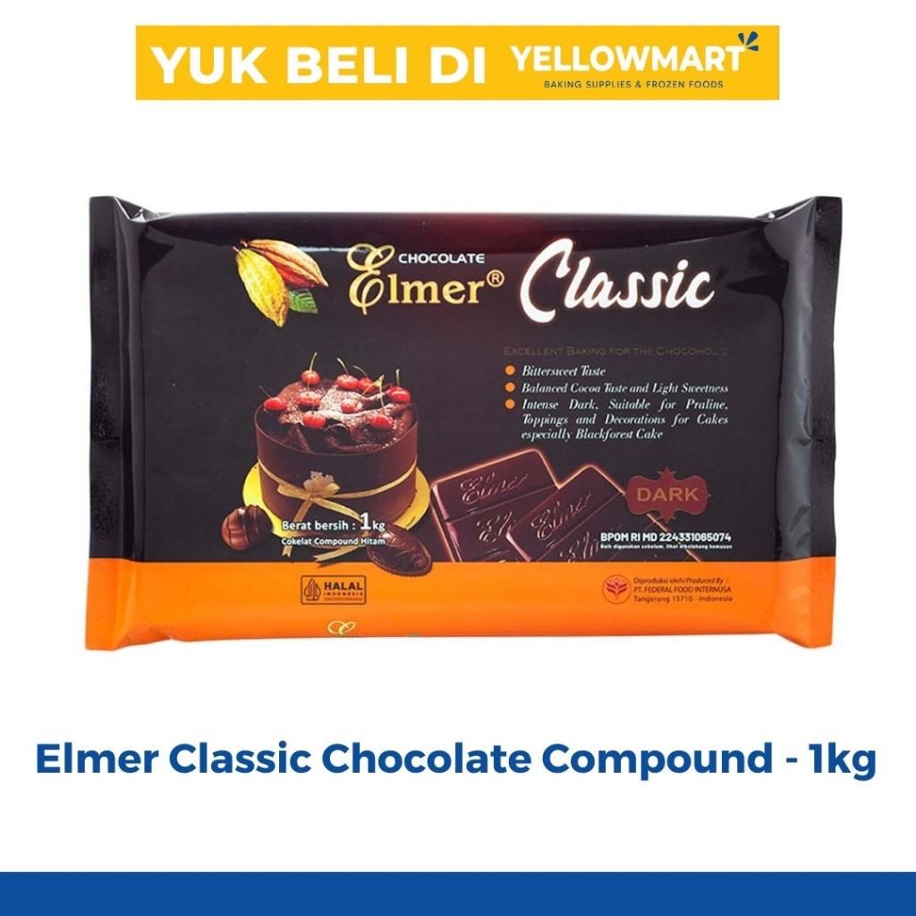 

Elmer Classic Chocolate Compound 1kg - Cokelat Coklat Batang