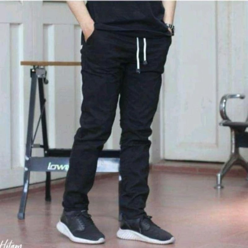 celana panjang chinos pria pinggang karet