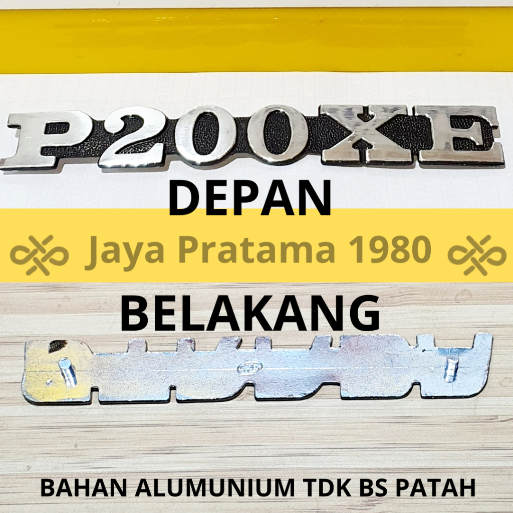 NEW EMBLEM BESAR ALUMINIUM VESPA P 200 XE - EXCEL 200 - PX 200 NOS LOSTPACK HARGA 1PCS