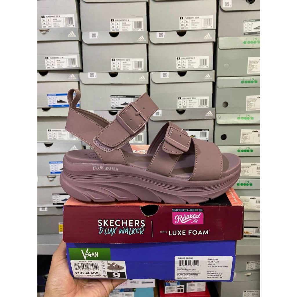 Skechers D'lux Walker - Retro Cosmos Mauve 119234/MVE Sendal Sepatu Wanita Original