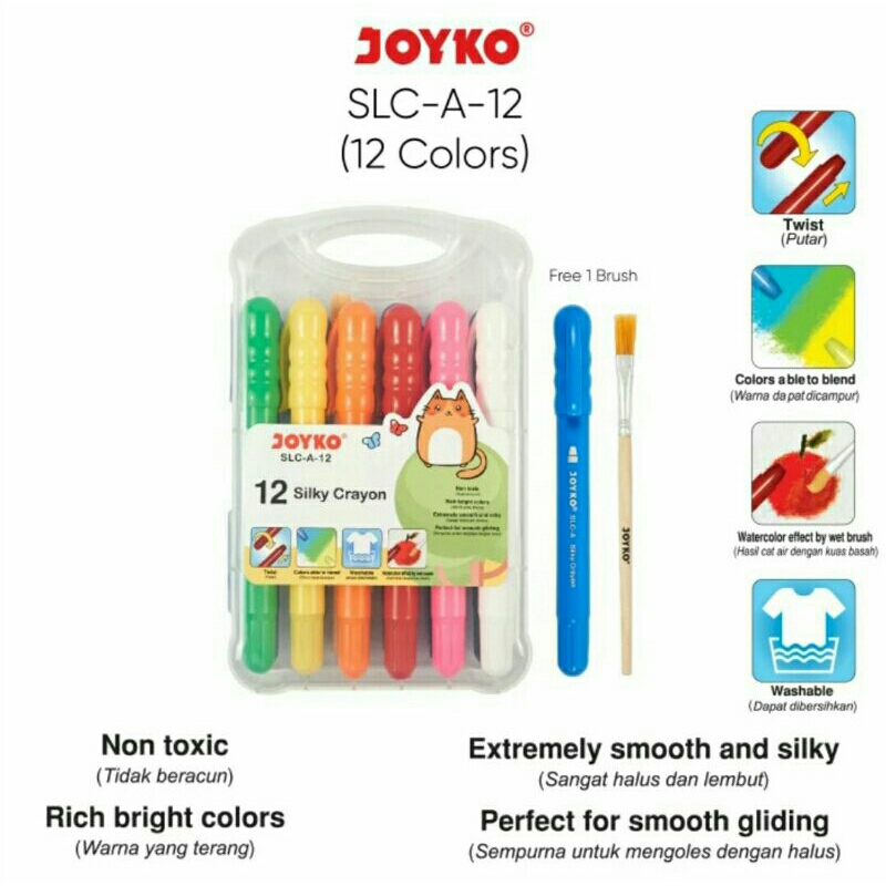 

Silky Crayon Joyko SLC 12 Warna