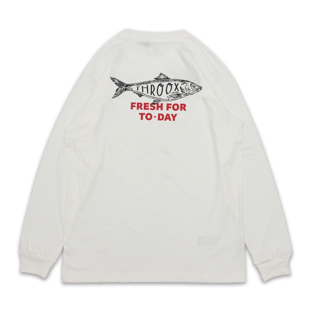 Throox Longsleeve || Throox Kaos Lengan Panjang Fishh White