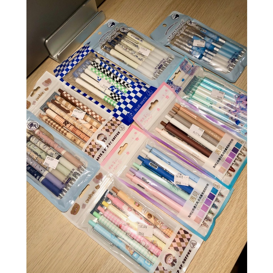 

Gannise 6pcs Pena Pulpen Pen Gel Cetekan Mekanik Cetek Set GN-ST0066