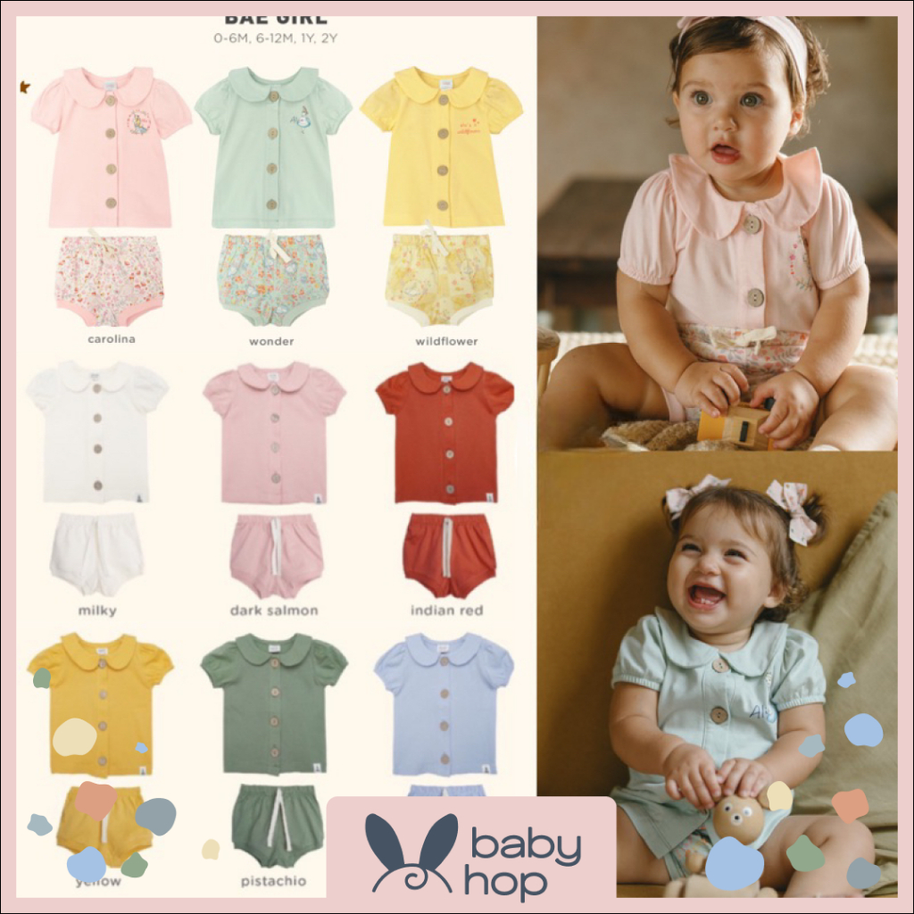 Bohopanna Bae Girl Print Setelan Baju Bayi dan Anak Perempuan Bahan Katun One Set Baju Bayi Cewe Kan