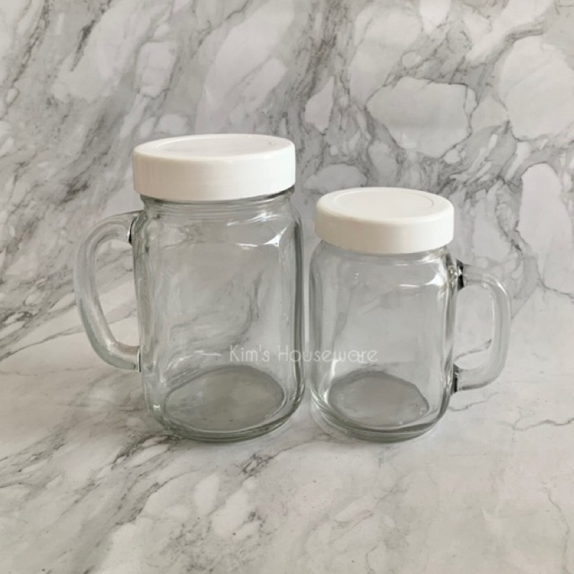 Gelas Kaca Jar polos+tutup (500ml & 250ml)