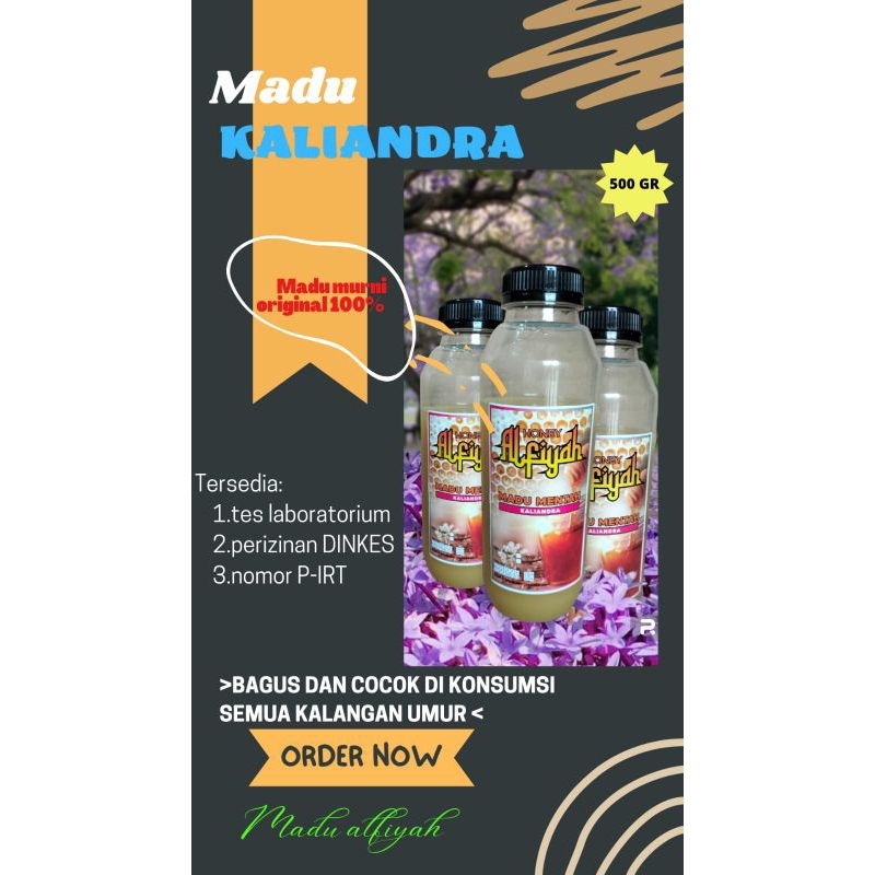 

madu asli full nektar bunga kaliandra 500gr