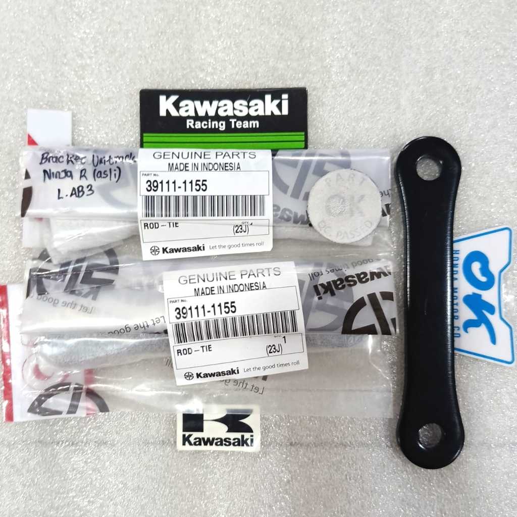 39111 1155 PLAT BREKET UNITRACK ROD TIE DUDUKAN SHOCK BELAKANG NINJA 150 R SS ORIGINAL KAWASAKI