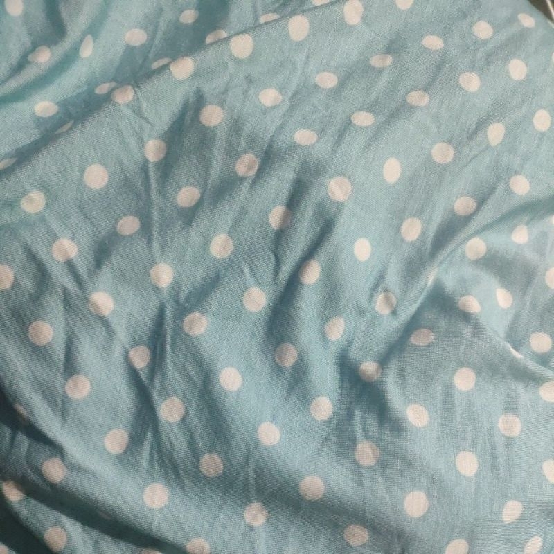 KAIN KILOAN KAOS SPANDEK RAYON SUPER ELASTIS POLKADOT BIRU 745gram