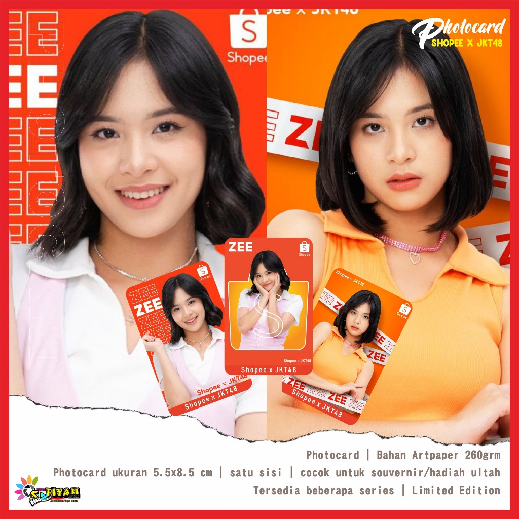 PHOTOCARD ZEE SHOPEE x JKT48 5Pcs Tebal 310grm (Premium) Bonus Stiker dan Inner Sleeve | Bisa COD, R