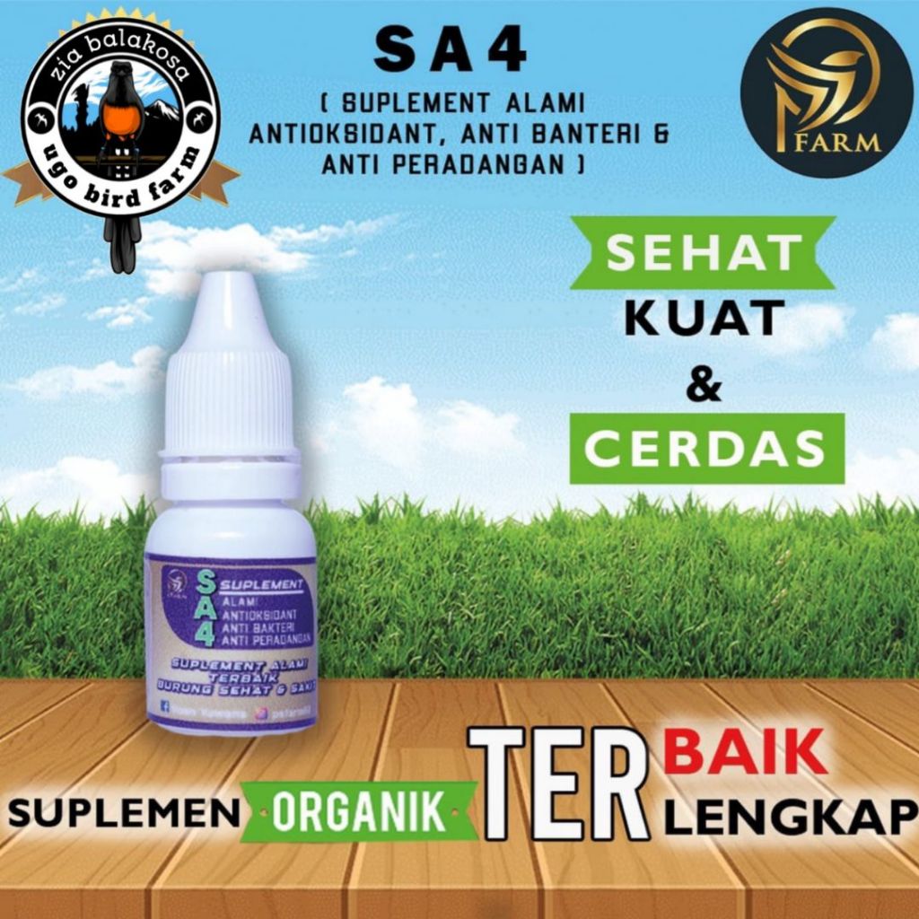 Suplemen burung vitamin organik SA4 untuk murai koci kenari cucakrowo