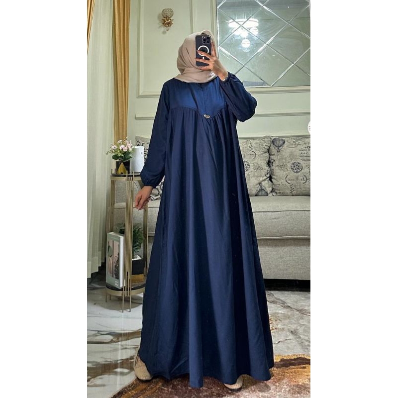 DHERA MIDI BAJU GAMIS MUSLIMAH RAYON  TWIL AIRA ORII / MIDI DRESS JUMBOO