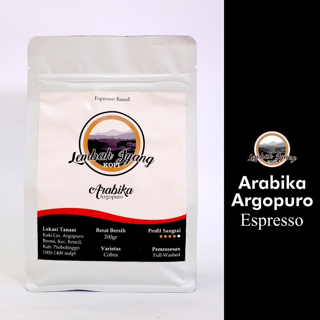 

Kopi Espresso 100% Arabika Argopuro Fullwash Biji Bubuk 200 gram