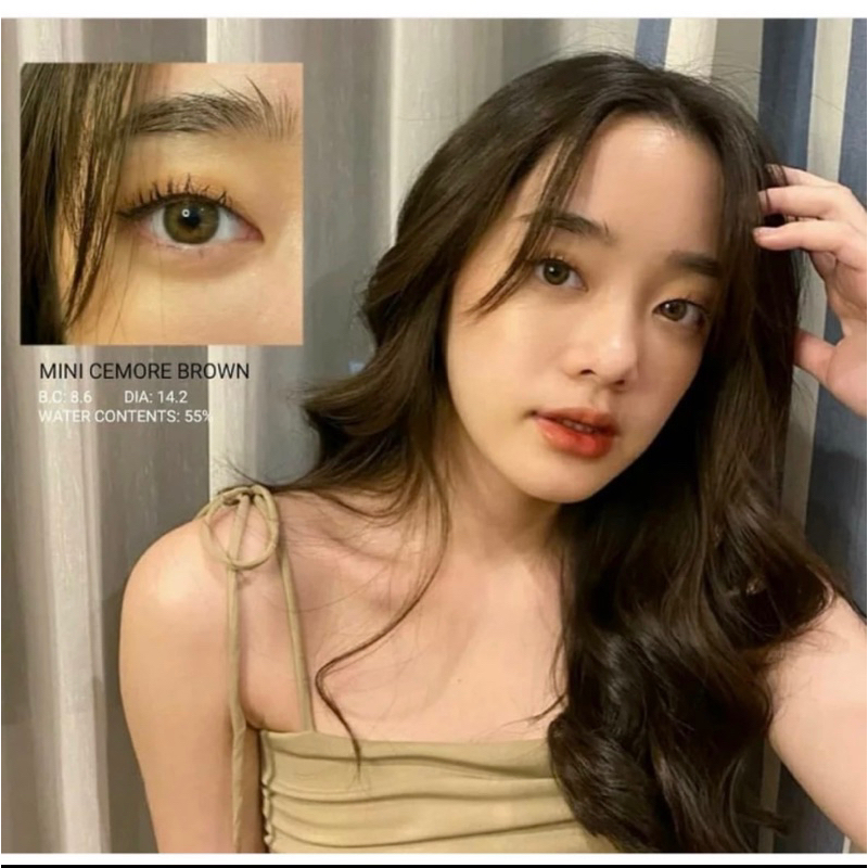 (1PCS / BUKAN SEPASANG) Softlens Kitty Kawaii CEMORE BROWN MINUS (0,50 - 10,00) dia 14,2