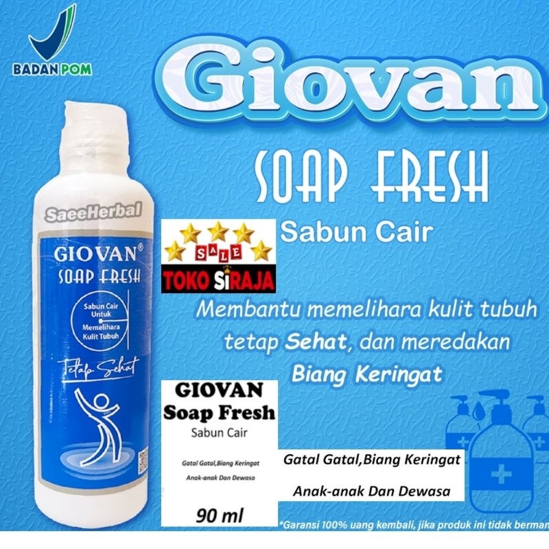 GIOVAN SOAP FRESH 90 ML / SABUN CAIR GIOVAN FRESH 90ML DEWASA DAN BAYI