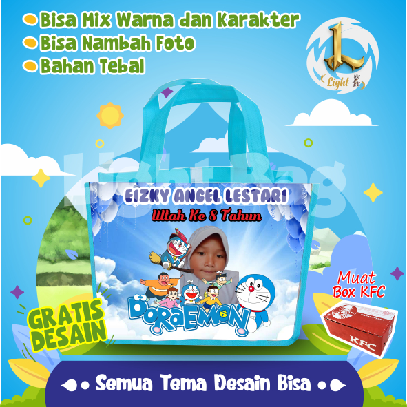 

TAS SOUVENIR ULTAH DORAEMON CUSTOM / TAS SOUVENIR PREMIUM / GRATIS DESAIN / BONUS FOTO ANAK / GOODIE BAG CUTE DORAEMON / TAS ULANG TAHUN DORAEMON / TAS ULTAH CUSTOM / TAS SOUVENIR 2 HARI JADI / TAS ULTAH / TAS ULANG TAHUN / BISA TAMBAH FOTO ANAK