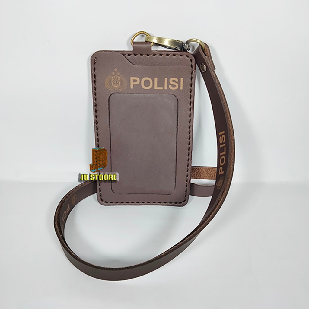 

Tempat Id Card POLISI Kulit / Id Card Holder Polisi Gantung / name tag polisi tali kulit