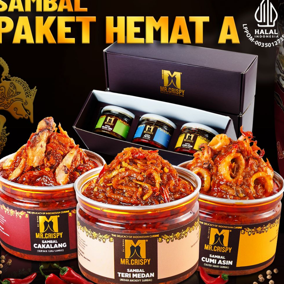 

Ready PAKET SAMBEL HEMAT A MR.CRISPY(KOTAK HMPERS) Terkini