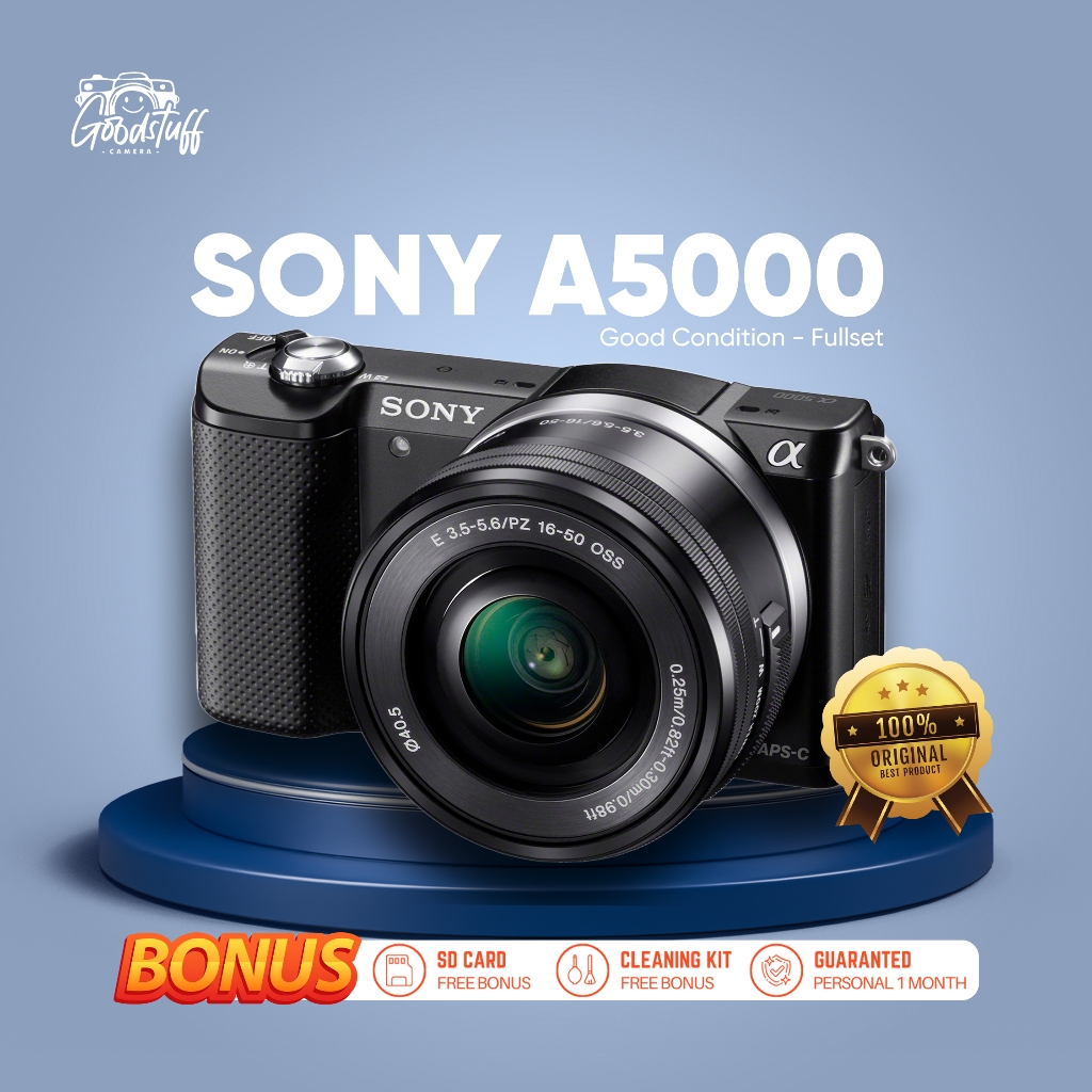 KAMERA SONY A5000 + KIT FULLSE SECOND LIKE NEW MURAH GARANSI TERJAMIN