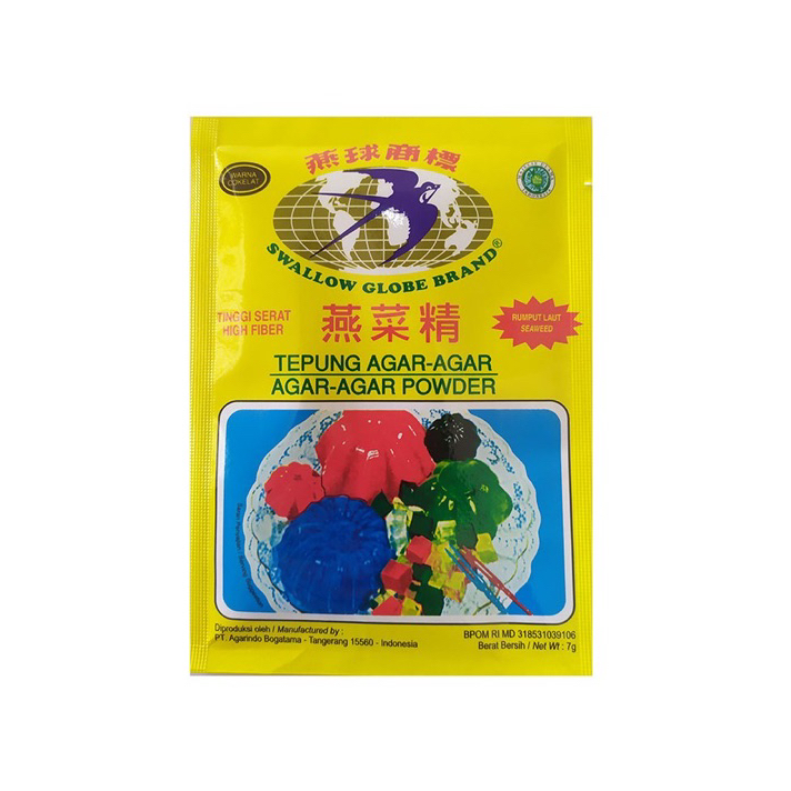 

➸➚✣ Agar agar swallow sachet 7gram / swallow globe brand / Tepung Agar Agar Ready