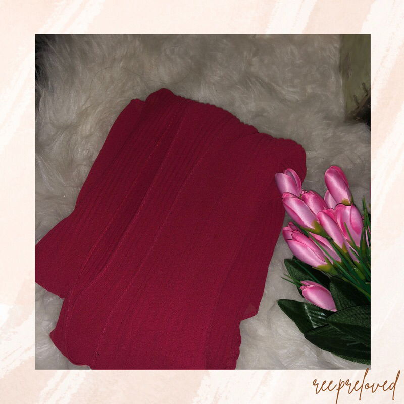 Preloved pashmina plisket azara maron