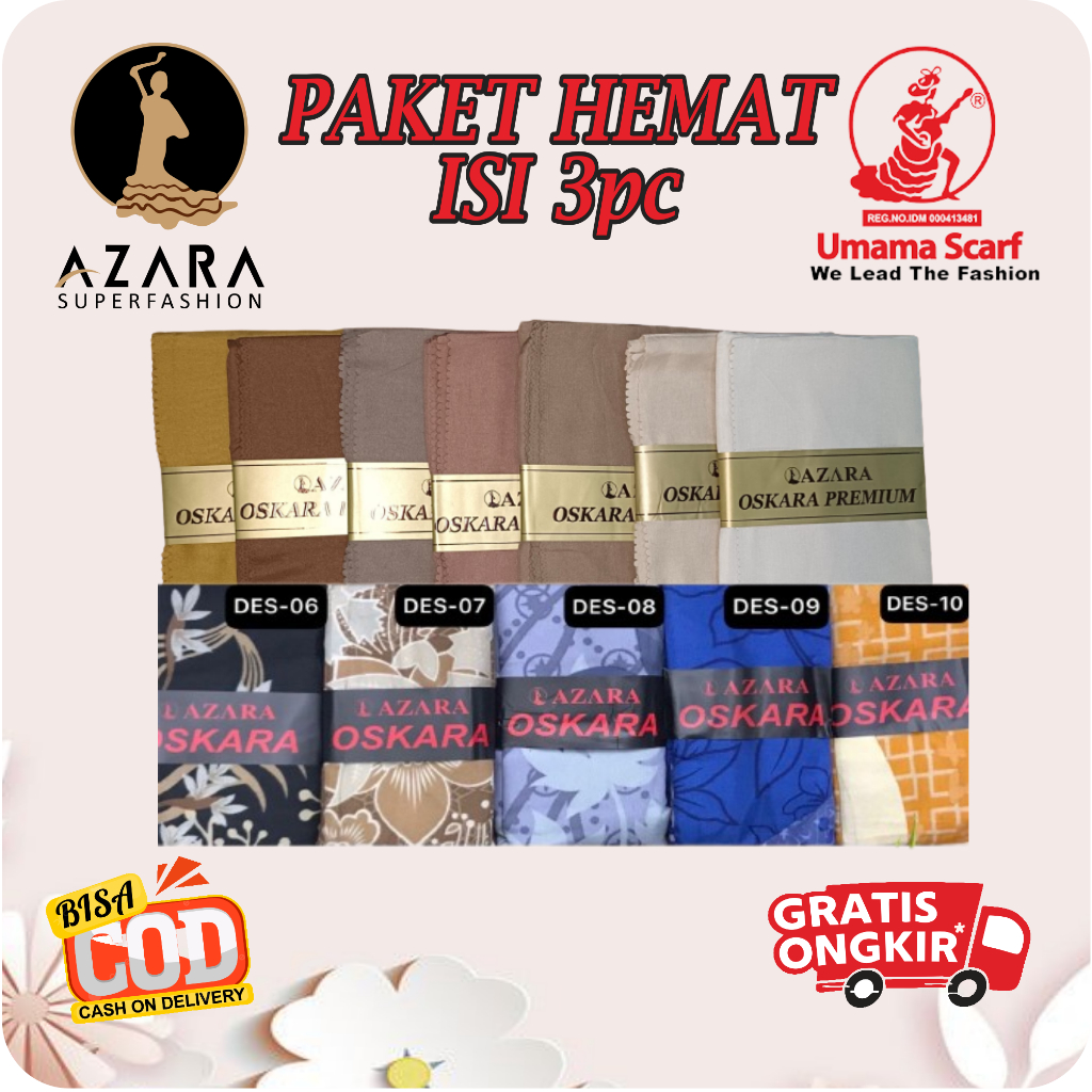 PAKET HEMAT ISI 3pc JILBAB SEGI EMPAT KERUDUNG HIJAB SEGI EMPAT AZARA UMAMA SCARF JILBAB KRUDUNG GRO