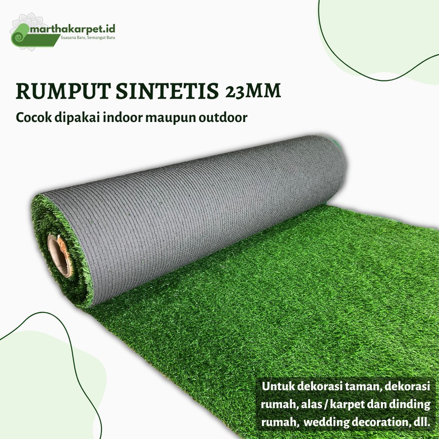 Rumput Sintetis 23mm Ukuran 10 m x 1,2 m rumput sintetis outdoor rumput sintetis taman
